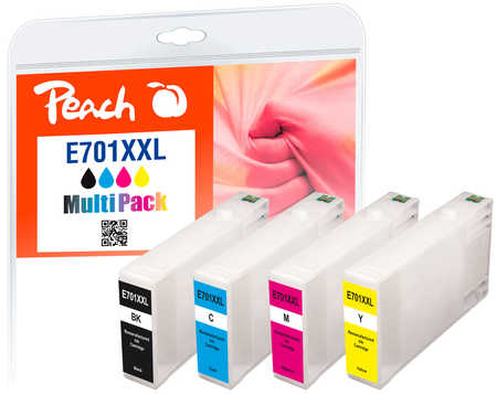 Peach  Spar Pack Tintenpatronen kompatibel zu Epson WorkForce Pro WP-4595 DNF BE