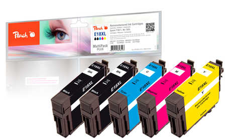 Peach  Spar Pack Plus Tintenpatronen, kompatibel zu Epson Expression Home XP-425