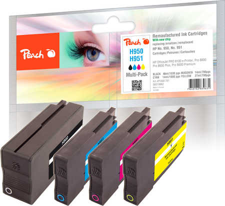 Peach  Spar Pack Tintenpatronen kompatibel zu HP OfficeJet Pro 8100 ePrinter