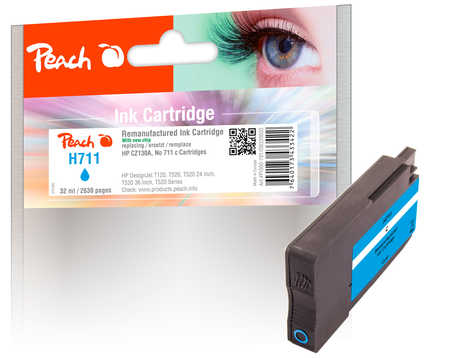 Peach  Tintenpatrone cyan kompatibel zu  HP DesignJet T 520 24 Inch