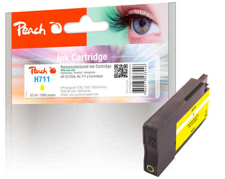 Peach  Tintenpatrone gelb kompatibel zu  HP DesignJet T 520 24 Inch