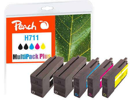 Peach  Spar Pack Plus Tintenpatronen kompatibel zu HP DesignJet T 520 24 Inch