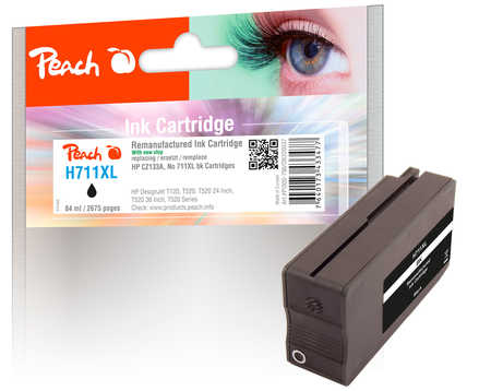 Peach  Tintenpatrone schwarz HC kompatibel zu HP DesignJet T 520 24 Inch