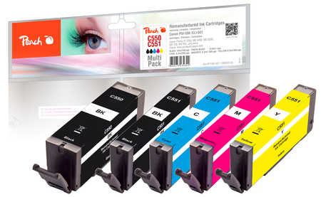Peach  Spar Pack Tintenpatronen kompatibel zu Canon Pixma IP 8720