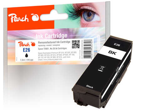 Peach  Tintenpatrone schwarz kompatibel zu Epson Expression Premium XP-615