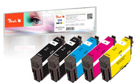 Peach  Spar Pack Plus Tintenpatronen kompatibel zu Epson WorkForce Pro WF-3725 DWF