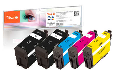 Peach  Spar Pack Plus Tintenpatronen XL kompatibel zu Epson WorkForce Pro WF-3725 DWF