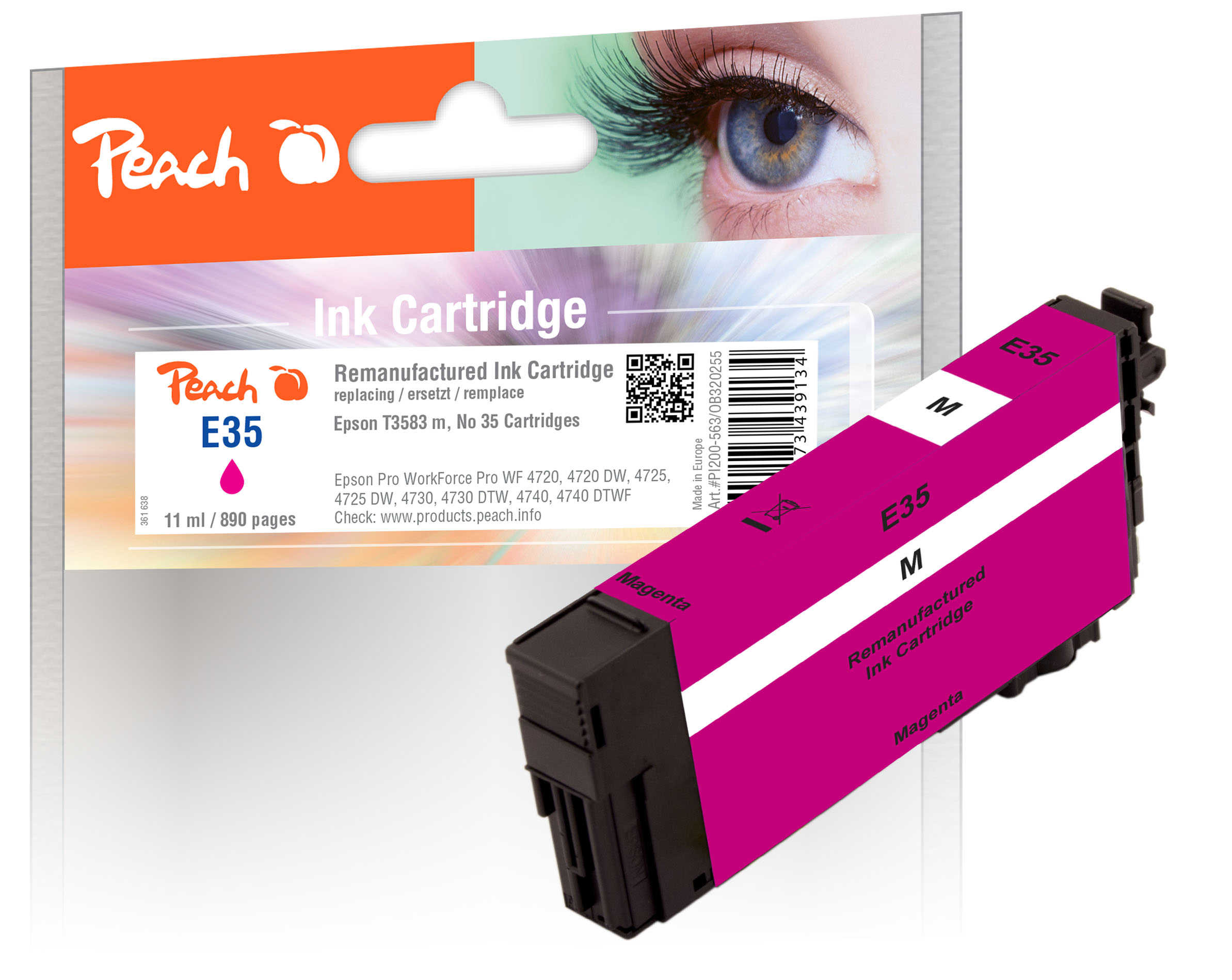 Peach  Tintenpatrone magenta kompatibel zu Epson WorkForce Pro WF-4725 DWF
