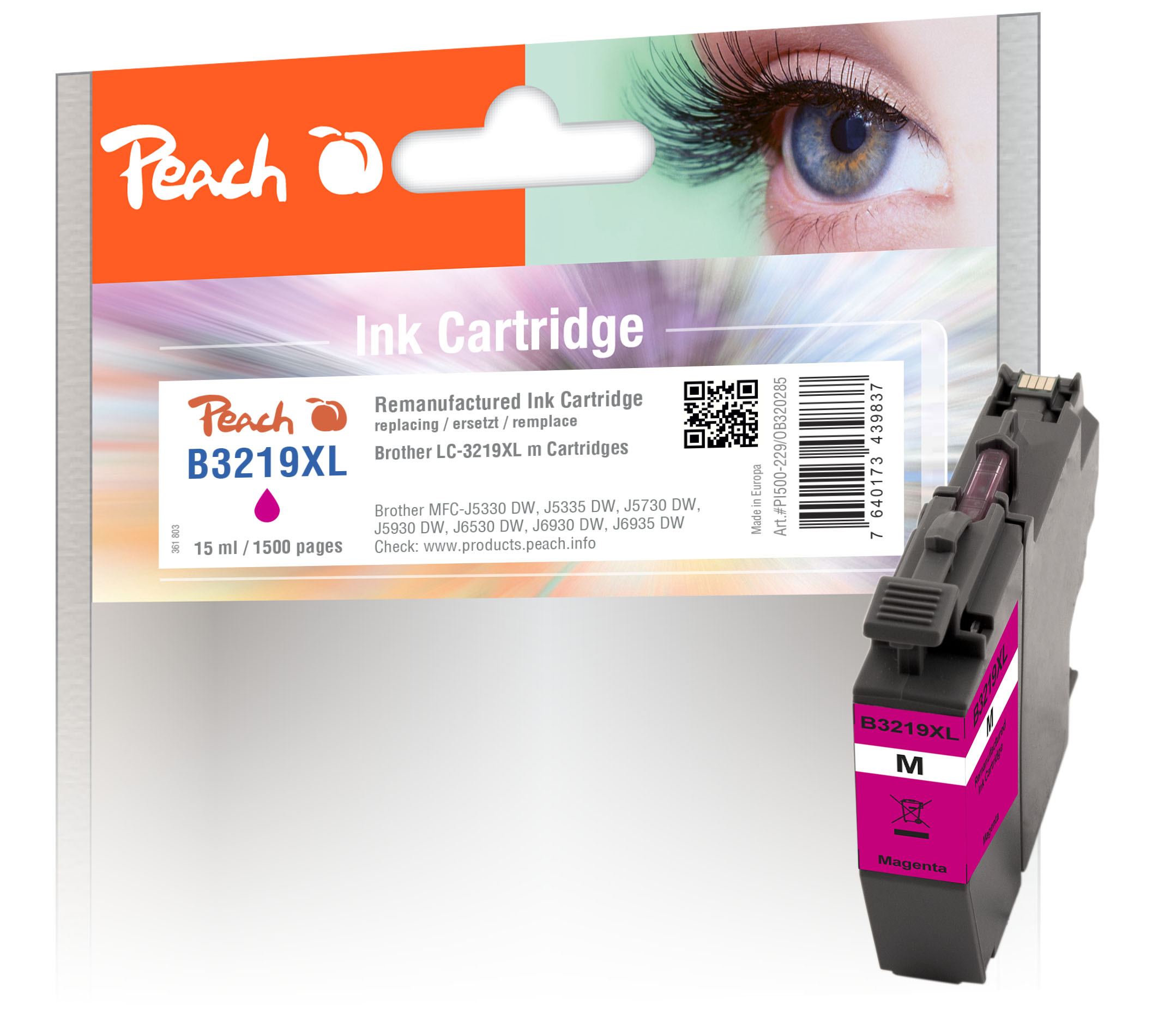 Peach  Tintenpatrone magenta XL, kompatibel zu Brother MFCJ 6535 DW XL