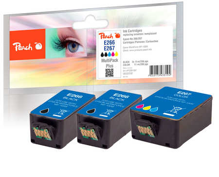 Peach  Spar Pack Plus Tintenpatronen kompatibel zu Epson WorkForce WF-100 W