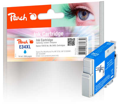 Peach  Tintenpatrone XL cyan kompatibel zu Epson WorkForce Pro WF-3725 DWF