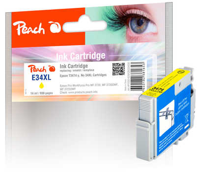 Peach  Tintenpatrone XL gelb kompatibel zu Epson WorkForce Pro WF-3725 DWF