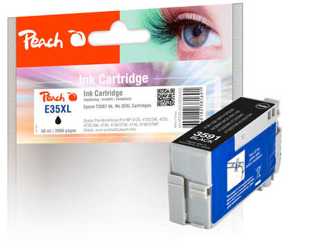 Peach  Tintenpatrone XL schwarz kompatibel zu Epson WorkForce Pro WF-4725 DWF