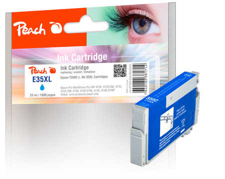 Peach  Tintenpatrone XL cyan kompatibel zu Epson WorkForce Pro WF-4725 DWF
