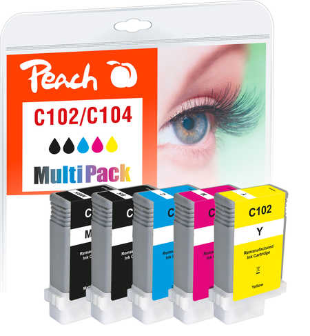 Peach  Spar Pack Tintenpatronen kompatibel zu Canon imagePROGRAF IPF 760