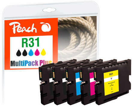 Peach  Spar Pack Plus Tintenpatronen kompatibel zu Ricoh Aficio GX e 3300 n