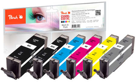 Peach  Spar Pack mit grau Tintenpatronen XL-Ergiebigkeit, kompatibel zu Canon Pixma MX 922
