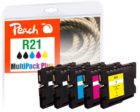 Peach  Spar Pack Plus Tintenpatronen kompatibel zu Ricoh Aficio GX 3050 n
