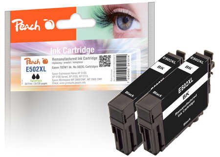 Peach  Doppelpack Tintenpatronen schwarz kompatibel zu Epson Expression Home XP-5115