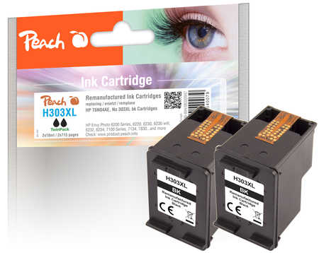 Peach  Doppelpack Druckköpfe schwarz kompatibel zu HP Envy Photo 7100 Series