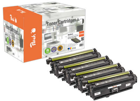 Peach  Spar Pack Tonermodule kompatibel zu HP Color LaserJet Enterprise M 553 n