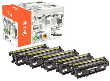 Peach  Spar Pack Plus Tonermodule kompatibel zu HP Color LaserJet Enterprise M 553 n