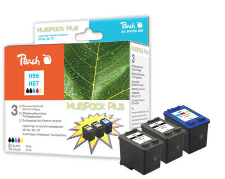 Peach  Spar Pack Plus Druckköpfe Tintenpatronen bk/c kompatibel zu HP OfficeJet 4215 XI