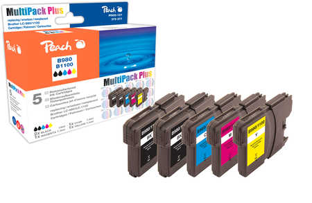 Peach  Spar Pack Plus Tintenpatronen, kompatibel zu Brother DCP-387 C