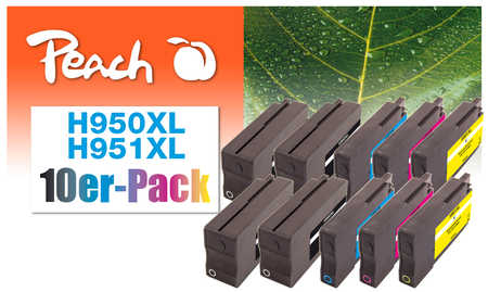 Peach  10er-Pack Tintenpatronen kompatibel zu HP OfficeJet Pro 8100 ePrinter