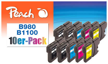 Peach  10er-Pack Tintenpatronen, kompatibel zu Brother DCP-387 C