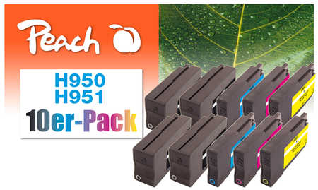 Peach  10er-Pack Tintenpatronen kompatibel zu HP OfficeJet Pro 8100 ePrinter