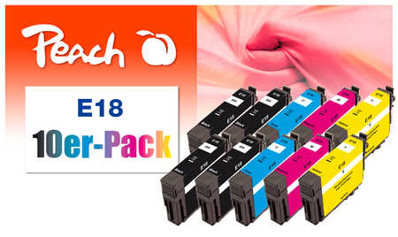 Peach  10er-Pack Tintenpatronen kompatibel zu Epson Expression Home XP-425