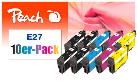 Peach  10er-Pack Tintenpatronen kompatibel zu Epson WorkForce WF-3600 Series