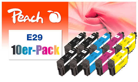 Peach  10er-Pack Tintenpatronen kompatibel zu Epson Expression Home XP-340 Series