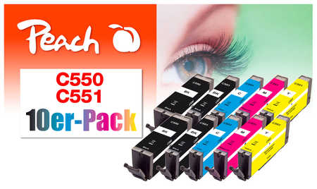 Peach  10er-Pack Tintenpatronen, kompatibel zu Canon Pixma IP 8720