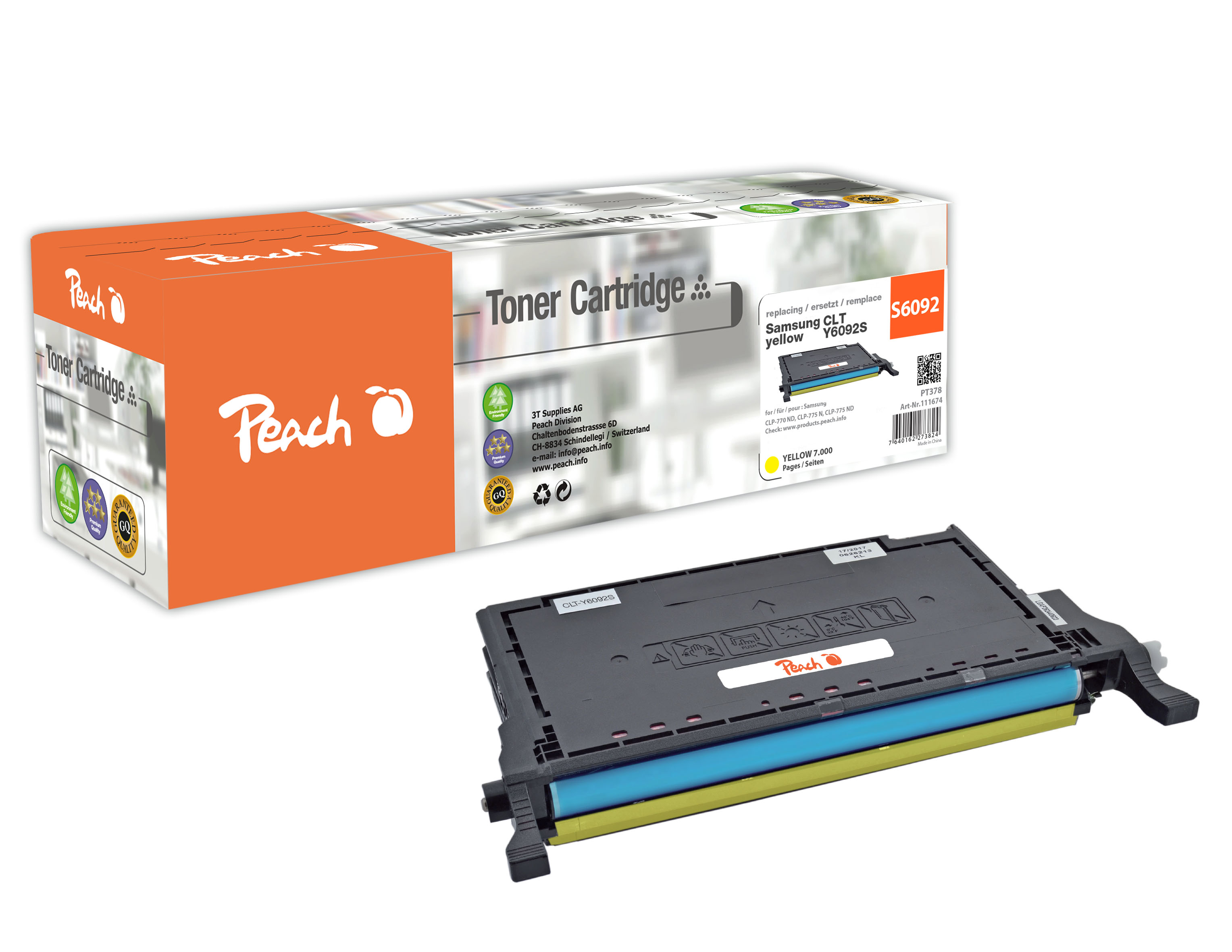 Peach  Tonermodul gelb kompatibel zu Samsung CLP-775 ND