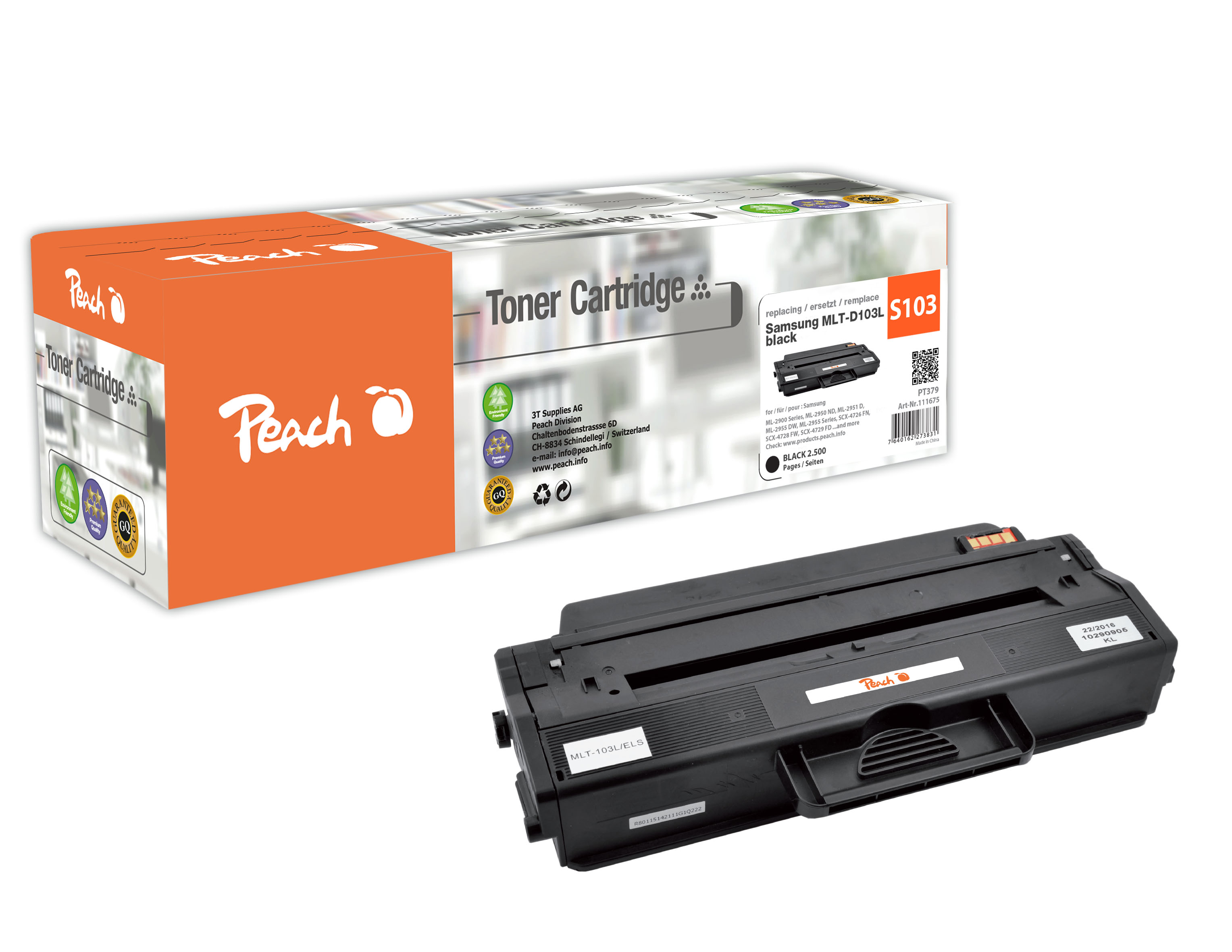 Peach  Tonermodul schwarz kompatibel zu Samsung ML-2950 ND