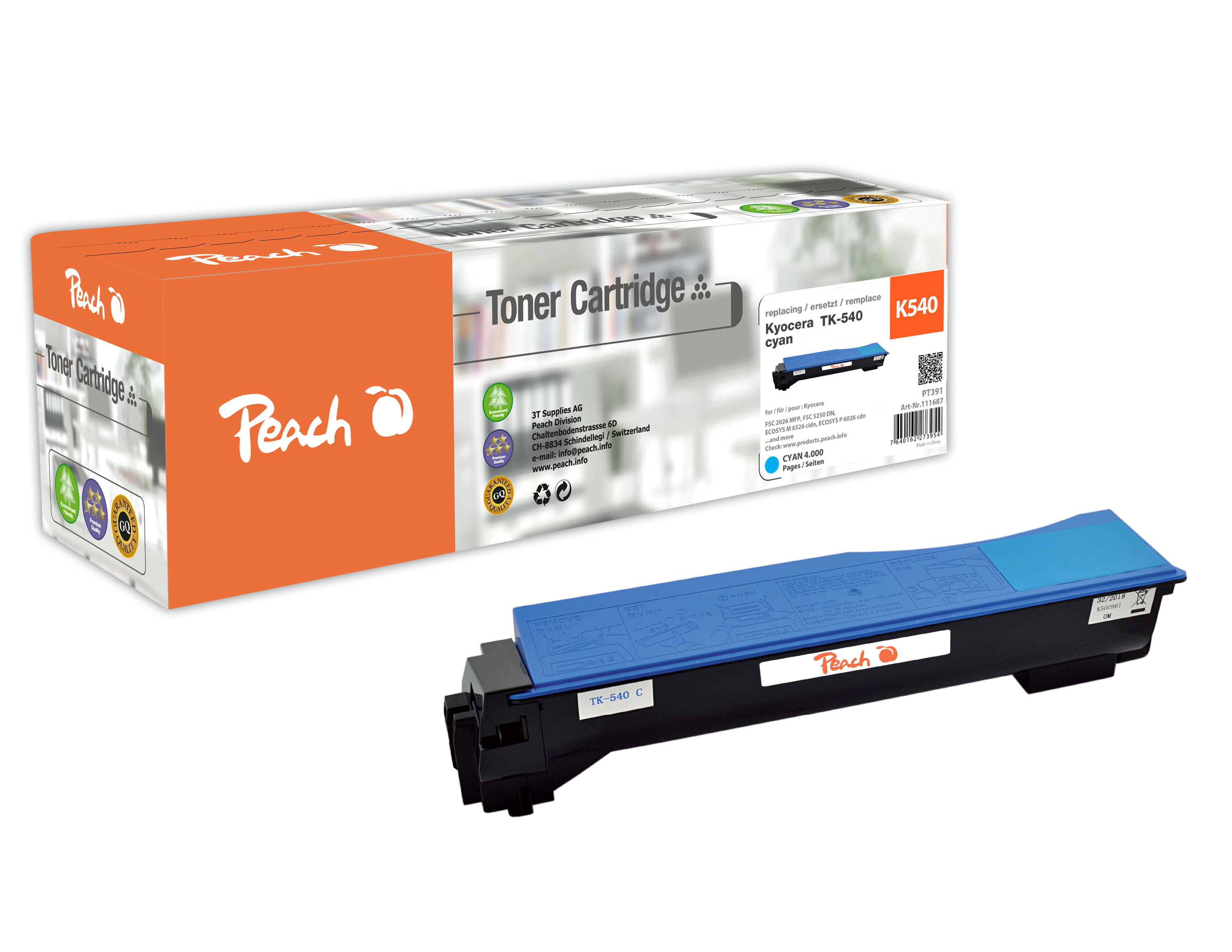 Peach  Tonermodul cyan, kompatibel zu Kyocera FSC 5100 DN