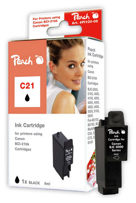 Peach  Tintenpatrone schwarz kompatibel zu Canon Selphy CP 1500 white