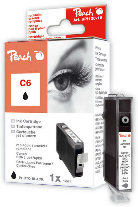 Peach Tintenpatrone photo schwarz kompatibel zu Original Canon S 820 D