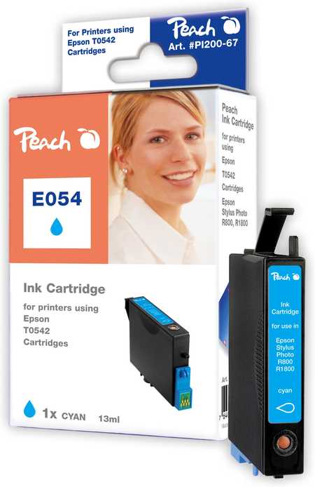 Peach Tintenpatrone cyan kompatibel zu Original Epson Stylus Photo R 800