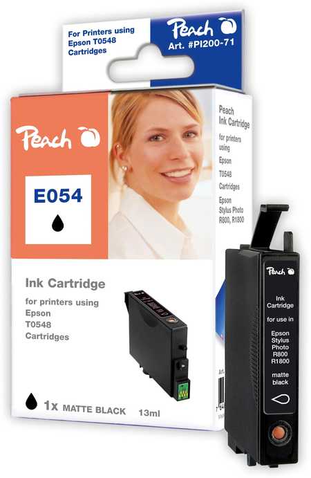 Peach Tintenpatrone matt schwarz kompatibel zu Original Epson Stylus Photo R 800