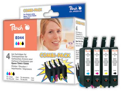 Peach  Spar Pack Tintenpatronen kompatibel zu Epson Stylus CX 6400