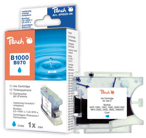 Peach  XL-Tintenpatrone cyan kompatibel zu Brother DCP-535 C