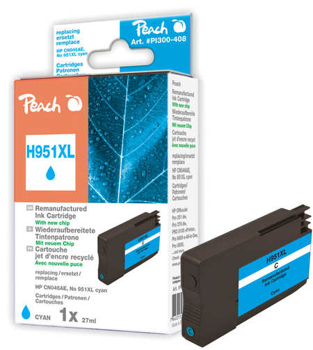 Peach  Tintenpatrone cyan HC kompatibel zu HP OfficeJet Pro 8100 ePrinter