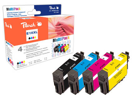 Peach  Spar Pack Tintenpatronen kompatibel zu Epson WorkForce WF-2510 WF