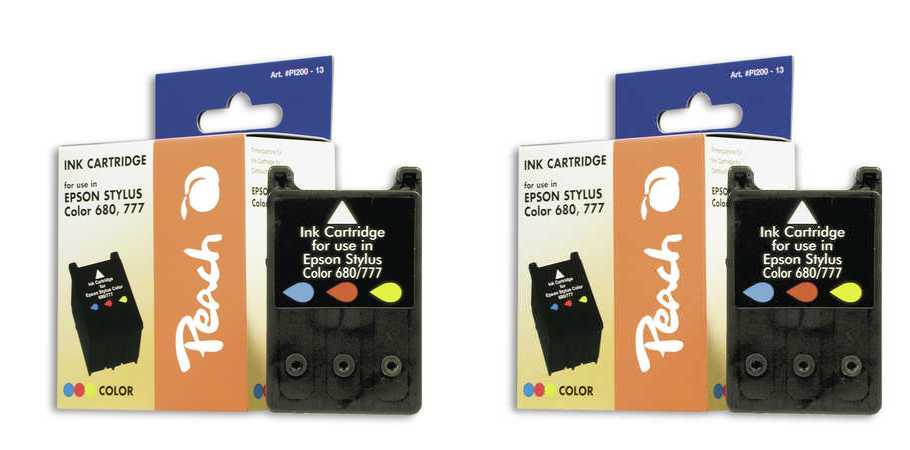 Peach Doppelpack Tintenpatronen color kompatibel zu Original Epson Stylus Color 777