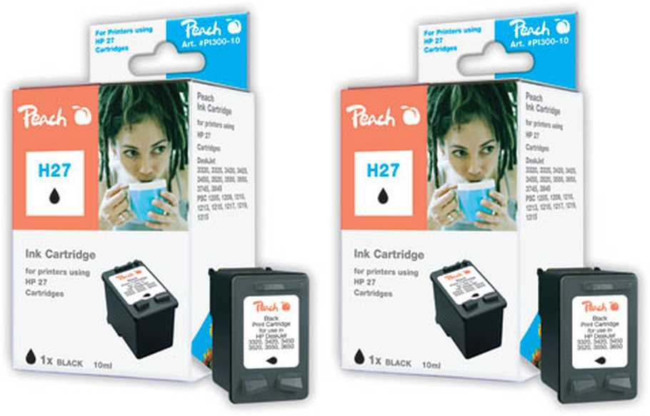 Peach Doppelpack Druckköpfe schwarz kompatibel zu Original HP PSC 1317
