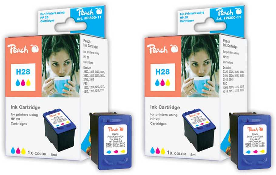 Peach  Doppelpack Druckköpfe color kompatibel zu HP OfficeJet 5505