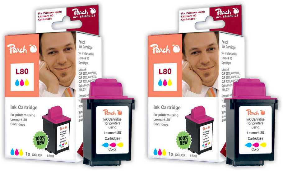 Peach  Doppelpack Tintenpatronen color kompatibel zu Lexmark Z 11